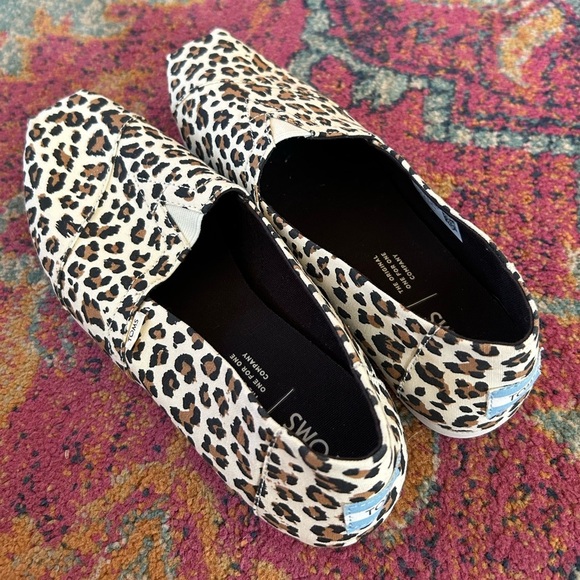 Toms | Women’s cream/black/brown Alpargata Animal Print Casual Slip-On Shoes 7.5 - Picture 6 of 15